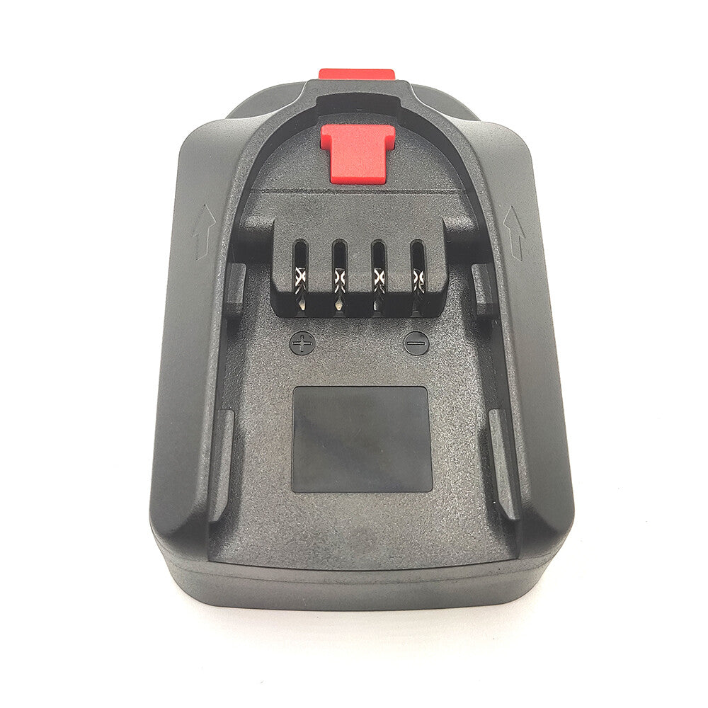 AEG 18V to Gardena 18V P4A battery adapter - Gardena tool-side connection, four terminal slots, release catch