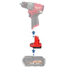 Lade das Bild in den Galerie-Viewer, AEG 18V zu Milwaukee 12V Batterieadapter
