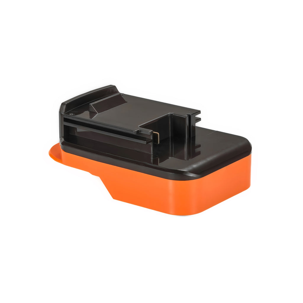 AEG 18V to Porter Cable 18V Ni-Cd battery adapter - battery-side connection with twin rails and a copper contact
