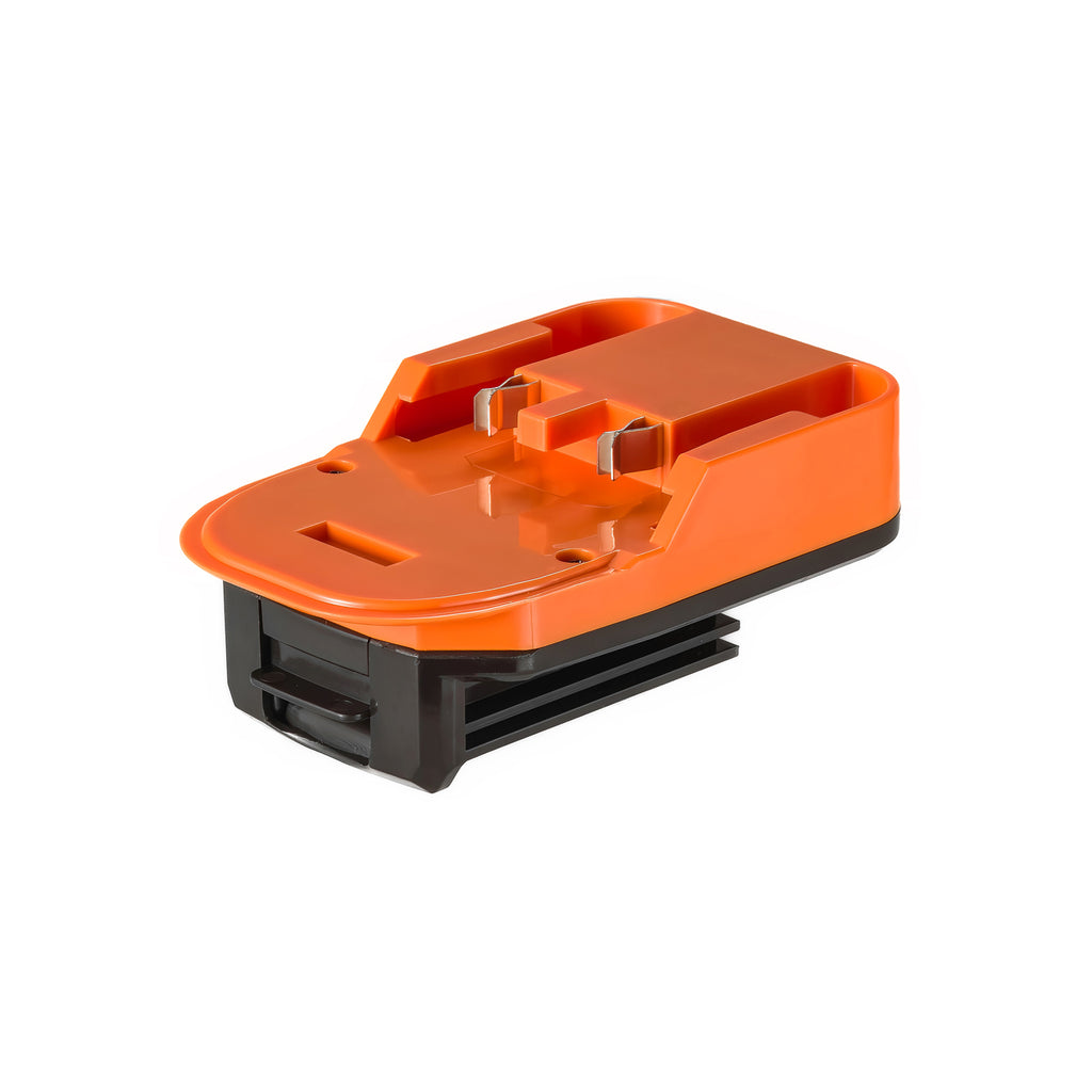 AEG 18V to Porter Cable 18V Ni-Cd battery adapter - Porter Cable tool-side connection, twin spring terminals, latch slot