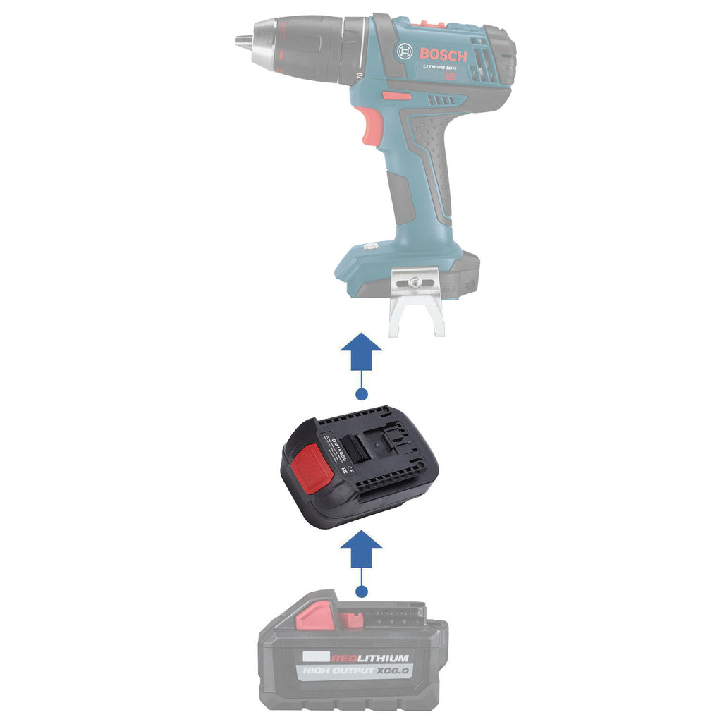 Milwaukee M18 auf Bosch 18V GBA (Blau) Akkuadapter