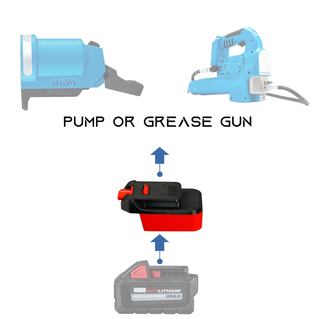 Milwaukee 18V auf MacNaught 18V Akkuadapter (Pumpe, Fettpresse)