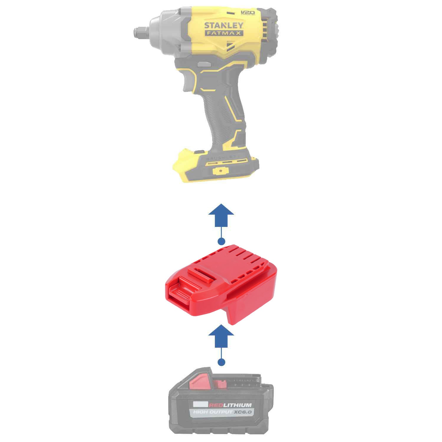 Milwaukee 18V auf Stanley V20 Batterieadapter