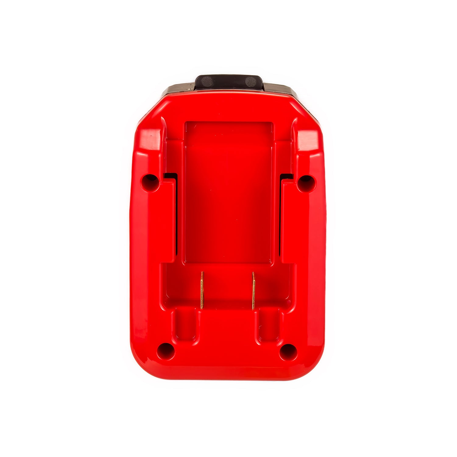Black and Decker 20V to Porter Cable 18V Ni-Cd battery adapter - plan view of the battery-side connection with twin copper