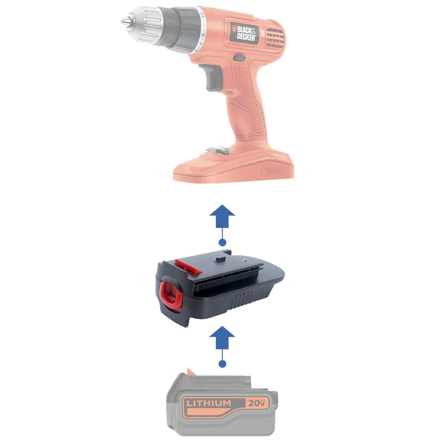Black and Decker 20V auf Black & Decker 18V Ni-Cd Batterieadapter