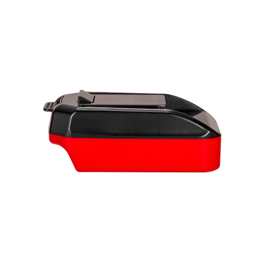 Black and Decker 20V to WORX 20V PowerShare (Orange) battery adapter - side view showing both connections