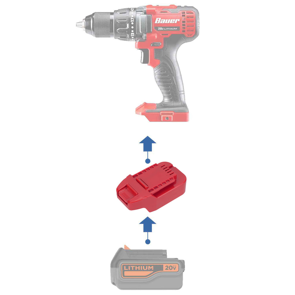 Black and Decker 20V auf Bauer 20V Batterieadapter