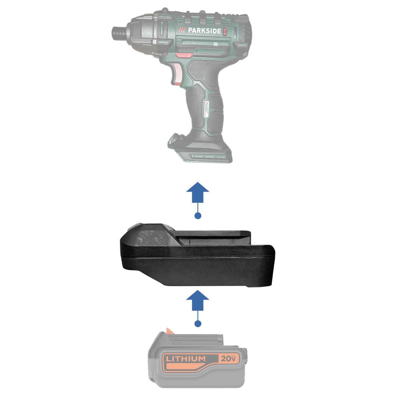 Black and Decker 20V auf Parkside X20V Batterieadapter