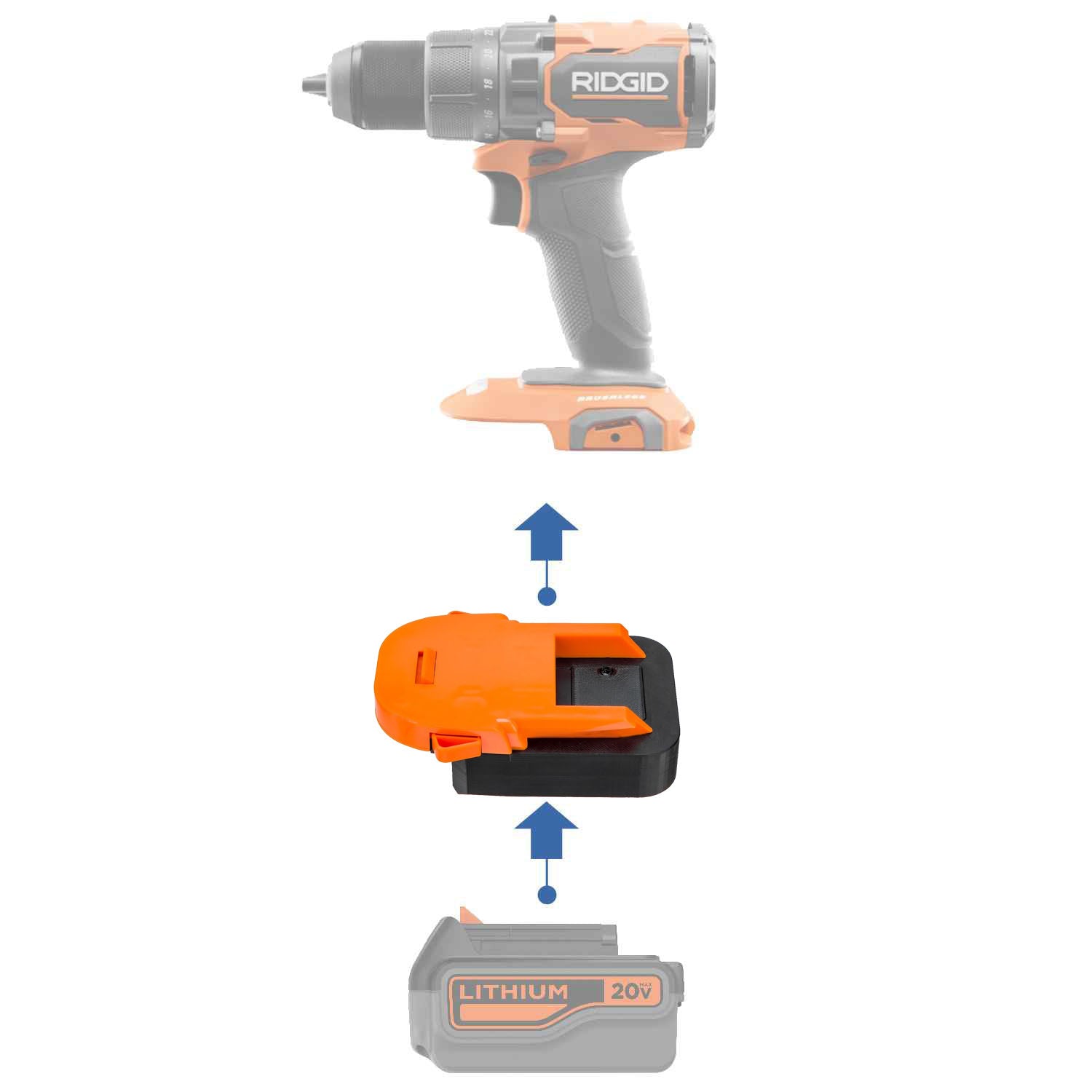 Black and Decker 20V auf RIDGID 18V Batterieadapter