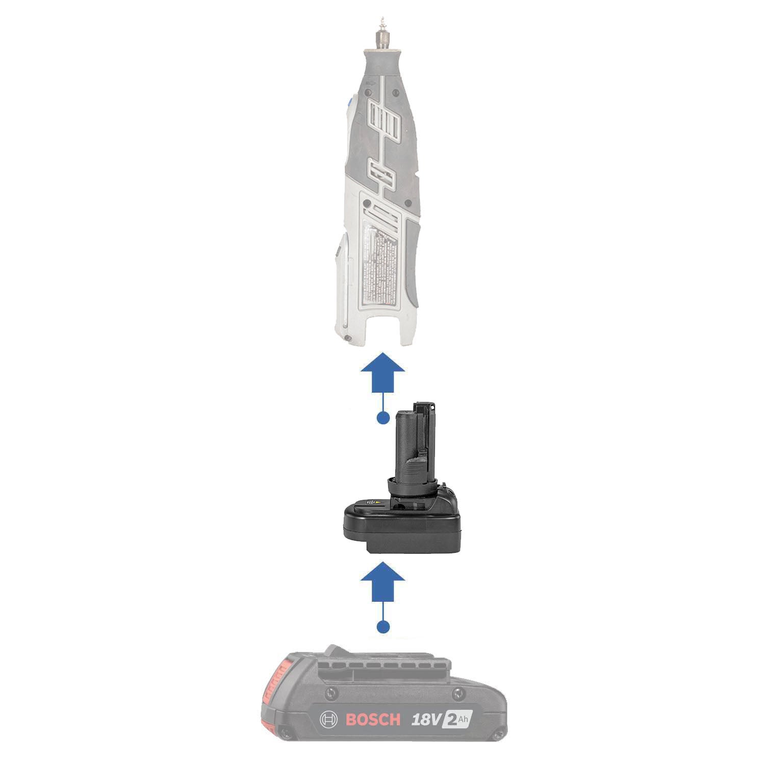 Bosch (Blau) 18V auf Dremel 12V (8220 8250) Batterieadapter