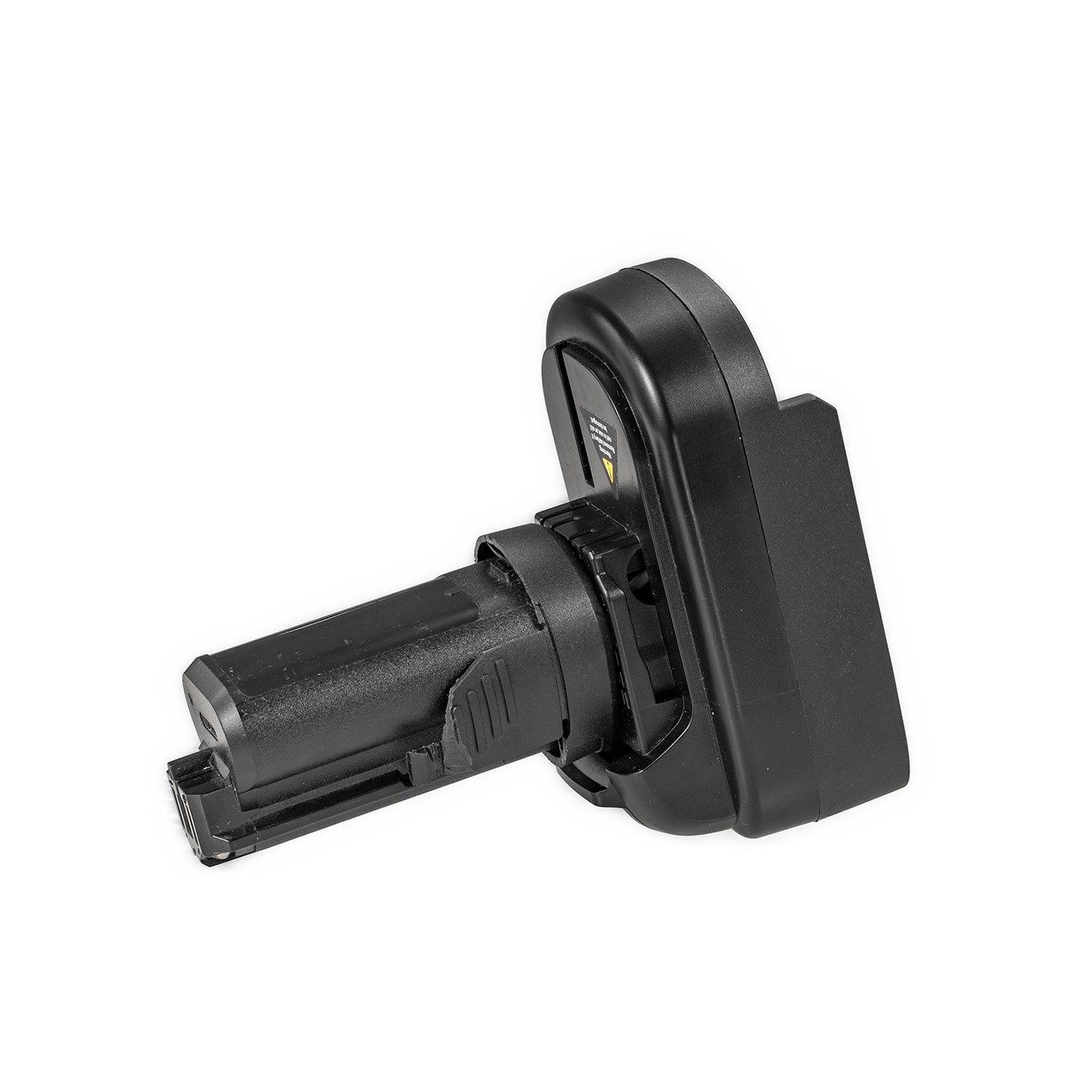Bosch 18V GBA (Blue) to Dremel 12V 8220/8250 battery adapter - side view showing both connections