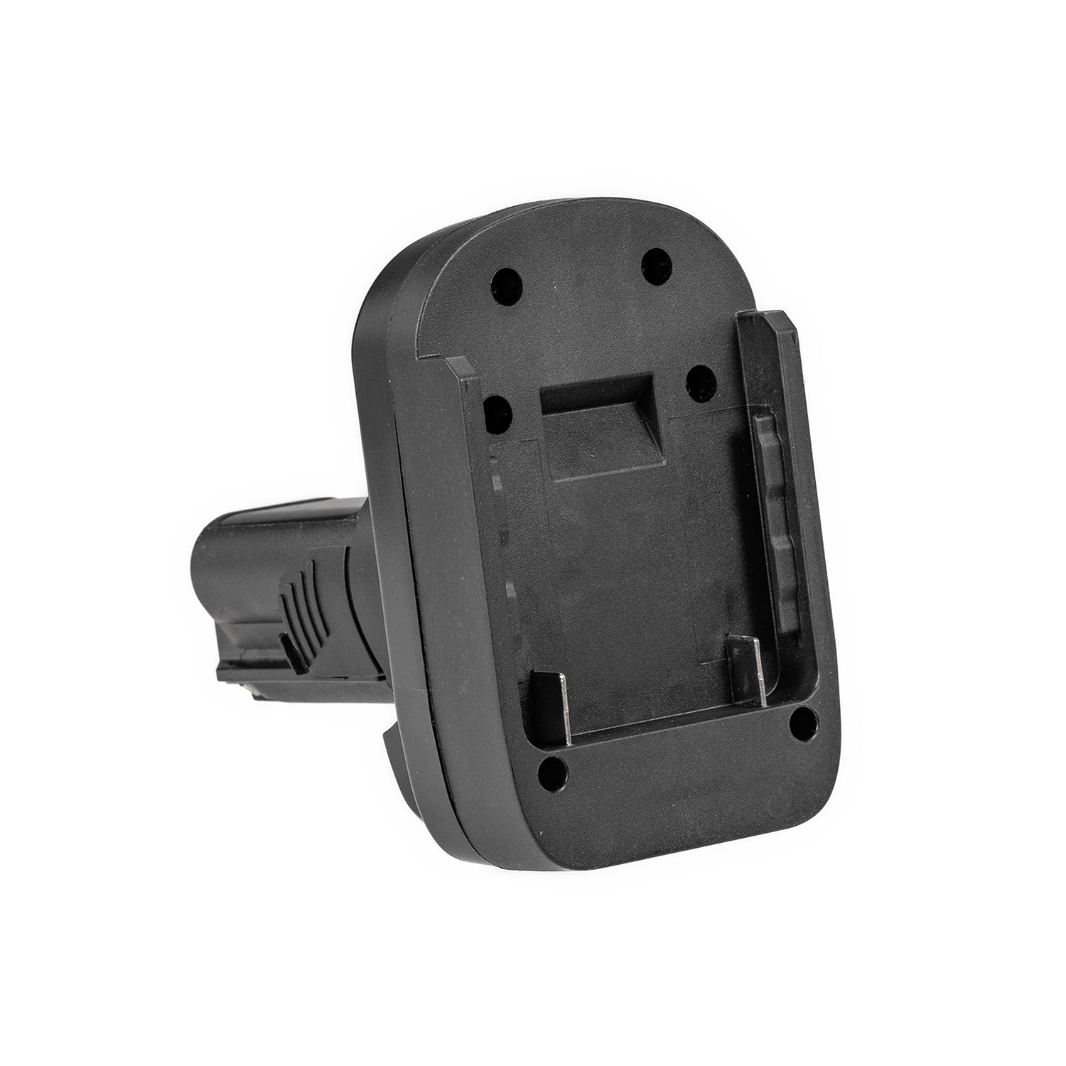 Bosch 18V GBA (Blue) to Dremel 12V 8220/8250 battery adapter - battery-side connection at an angle, guide rails