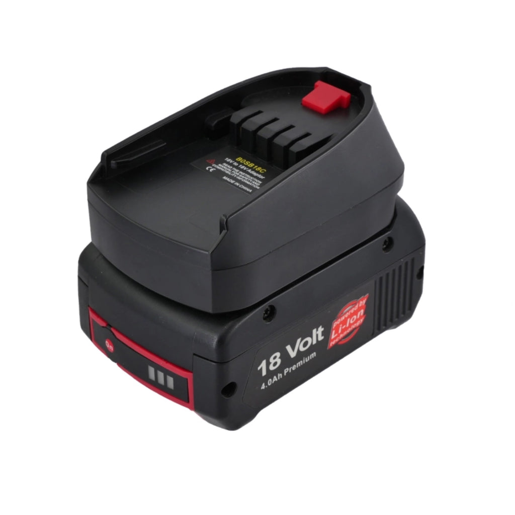 Bosch 18V GBA (Blue) to Gardena 18V P4A battery adapter - fitted to the battery, tool-side face upward
