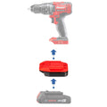Bosch 18V GBA (Blue) to Bauer 20V battery adapter - compatibility diagram showing battery, adapter and drill driver