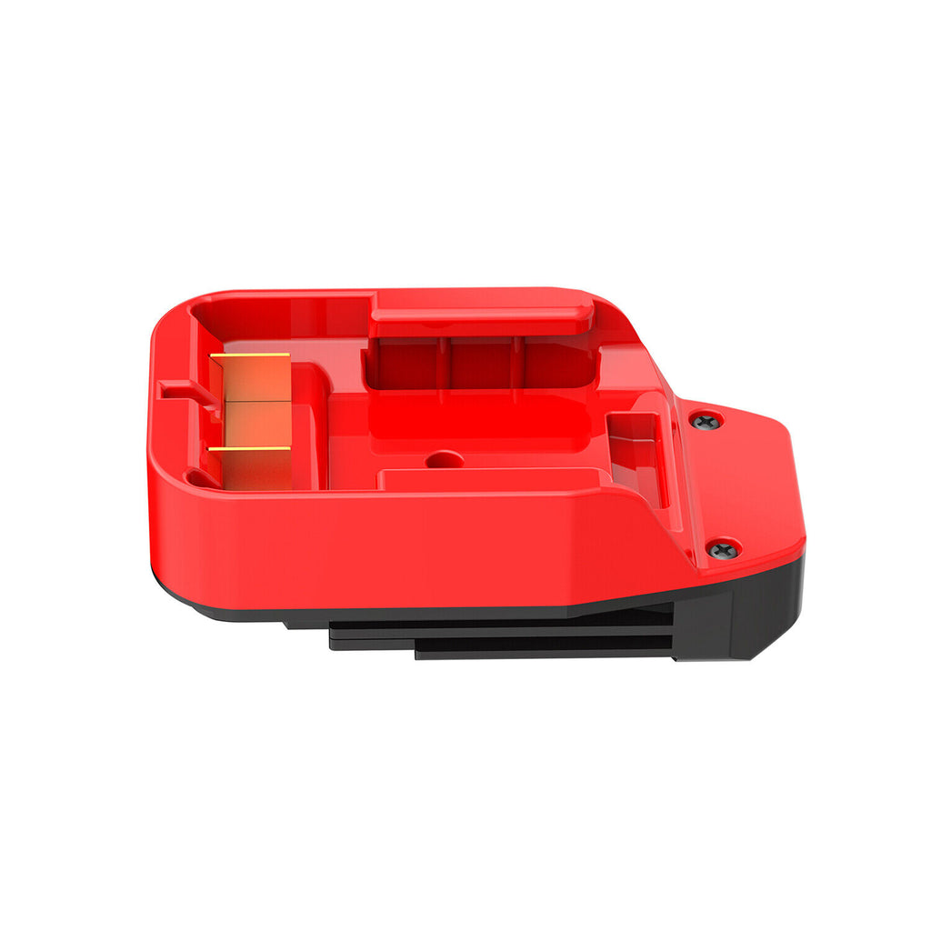 Craftsman 20V to Black and Decker 20V battery adapter - battery-side socket at an angle with twin copper blades