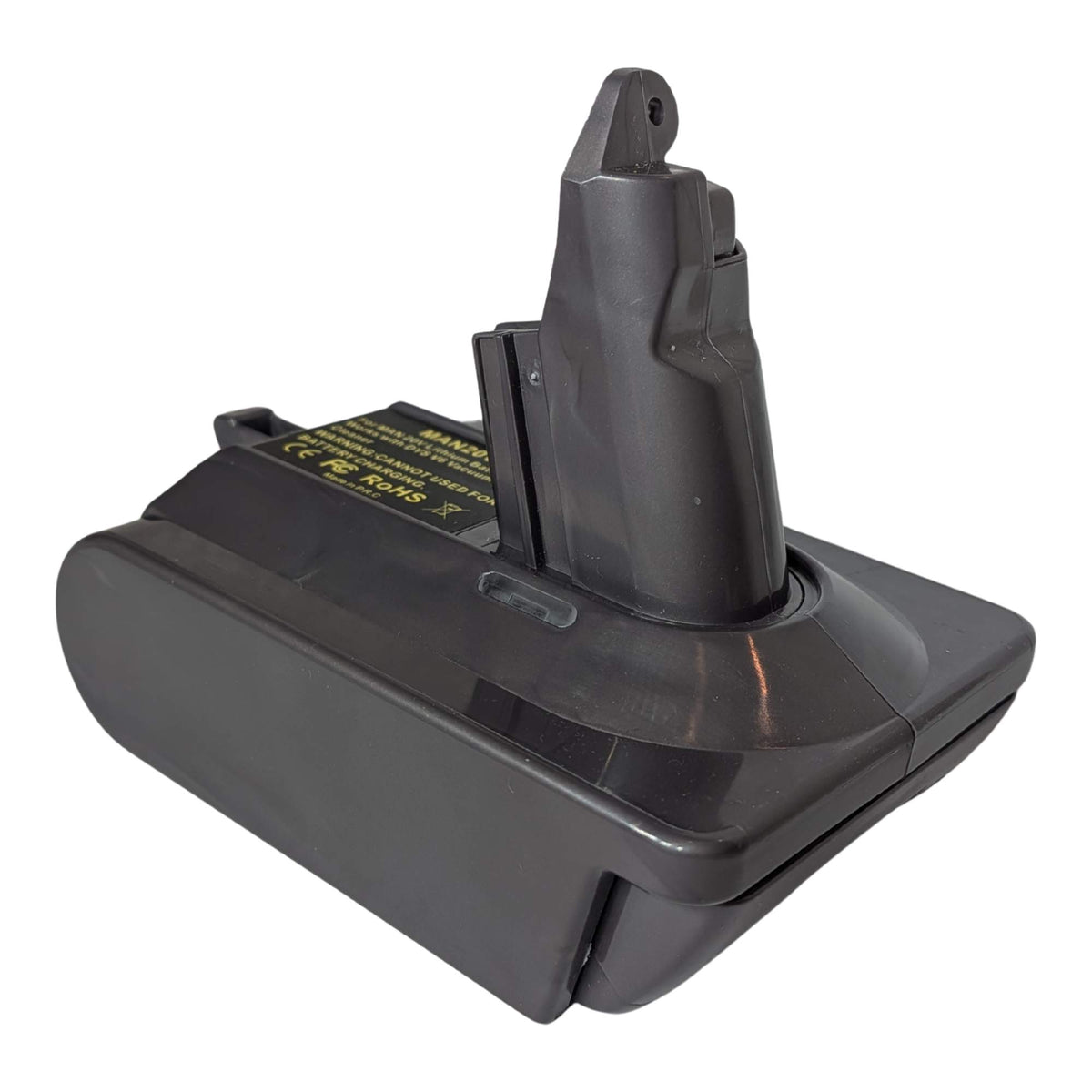 Craftsman 20V to Dyson V6 battery adapter - rear view of the Dyson tool-side stem above the body
