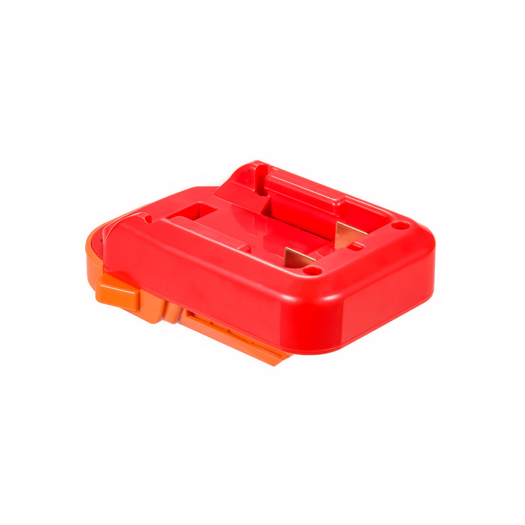 Craftsman 20V to AEG 18V battery adapter - Craftsman battery-side connection with twin copper blades in the socket