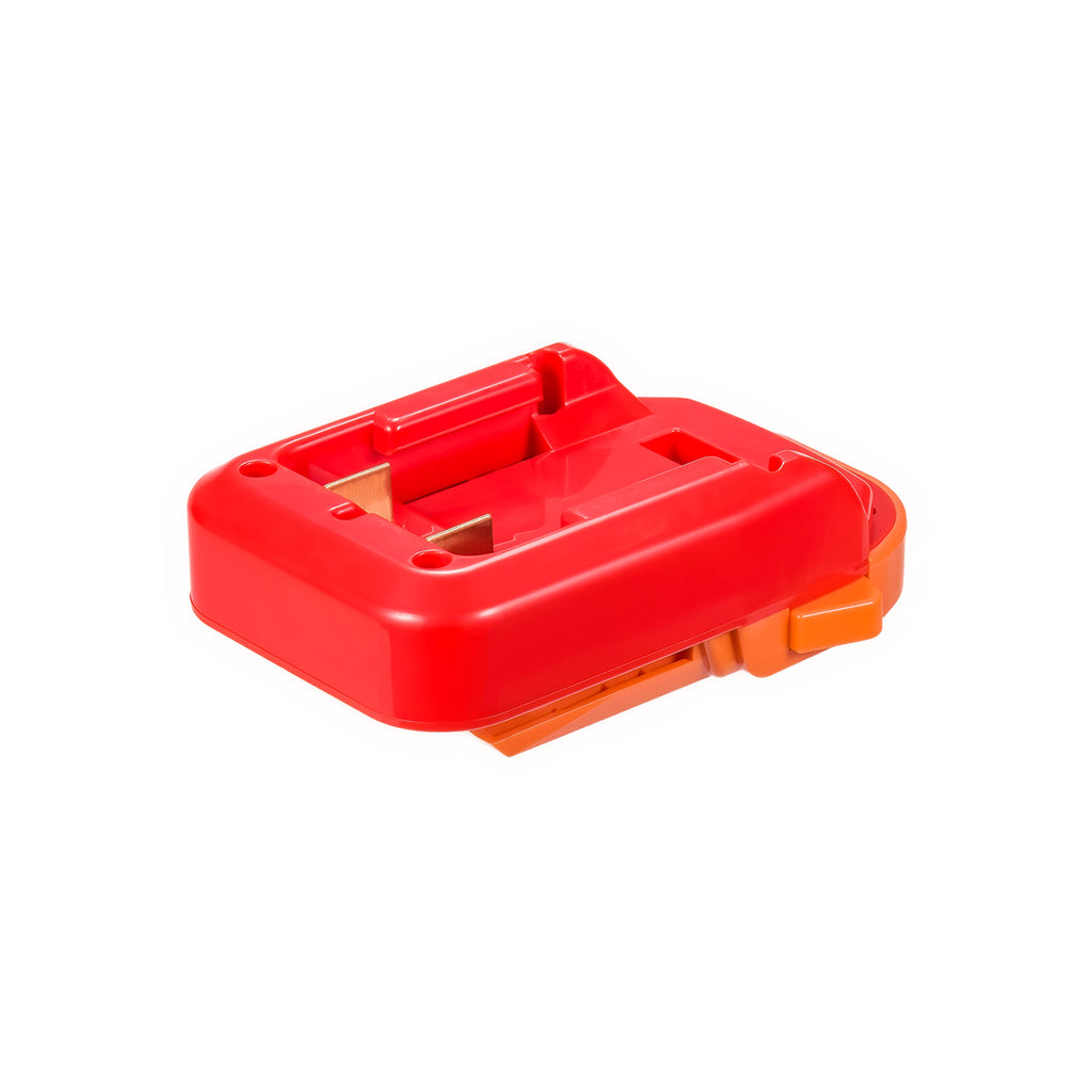 Craftsman 20V to AEG 18V battery adapter - Craftsman battery-side connection with twin copper blades in the socket
