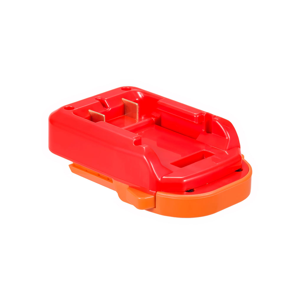 Craftsman 20V to AEG 18V battery adapter - Craftsman battery-side connection with twin copper blades in the socket