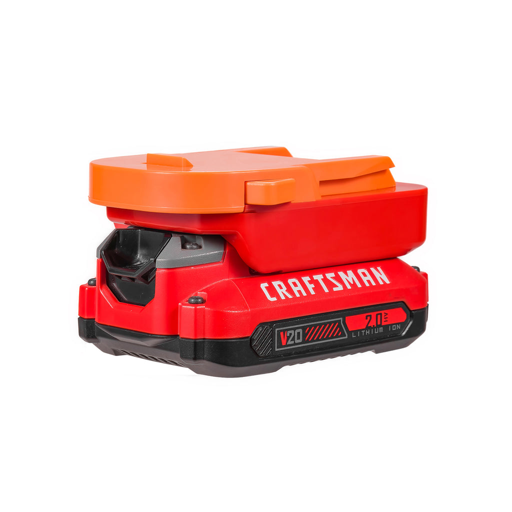 Craftsman 20V to AEG 18V battery adapter - fitted to the Craftsman 20V battery, tool-side connection facing up