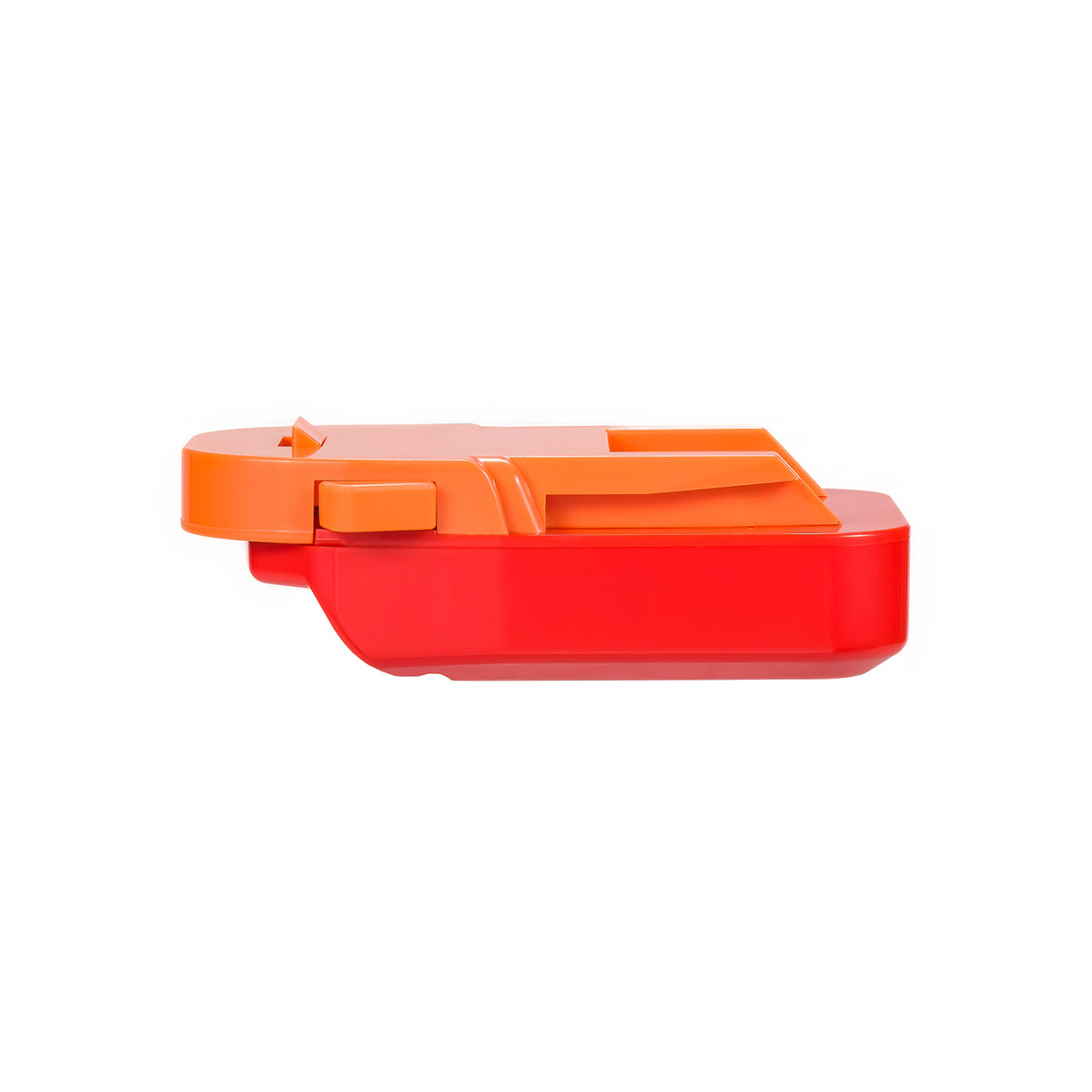 Craftsman 20V to AEG 18V battery adapter - side view showing both connections and the latch