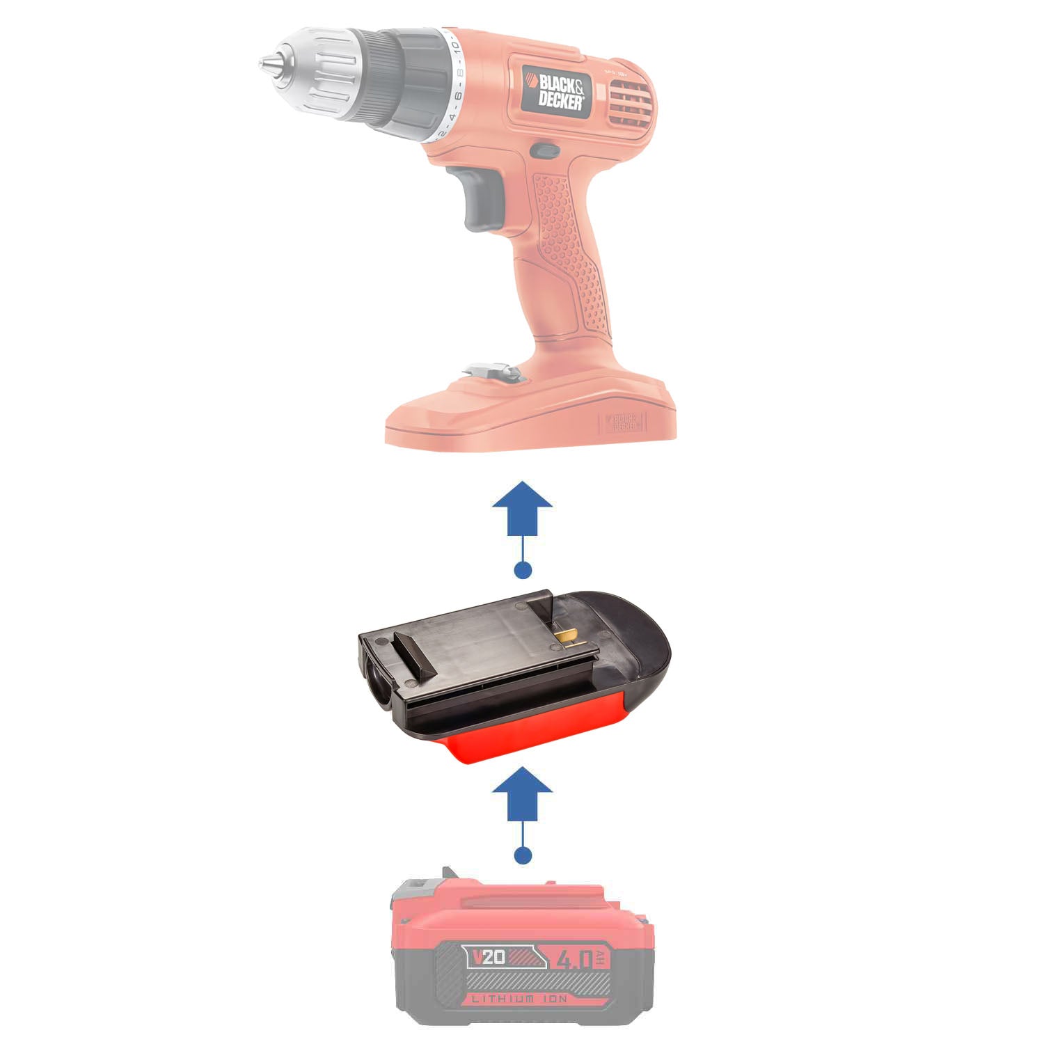 Craftsman 20V auf Black and Decker 18V Ni-Cd Batterieadapter