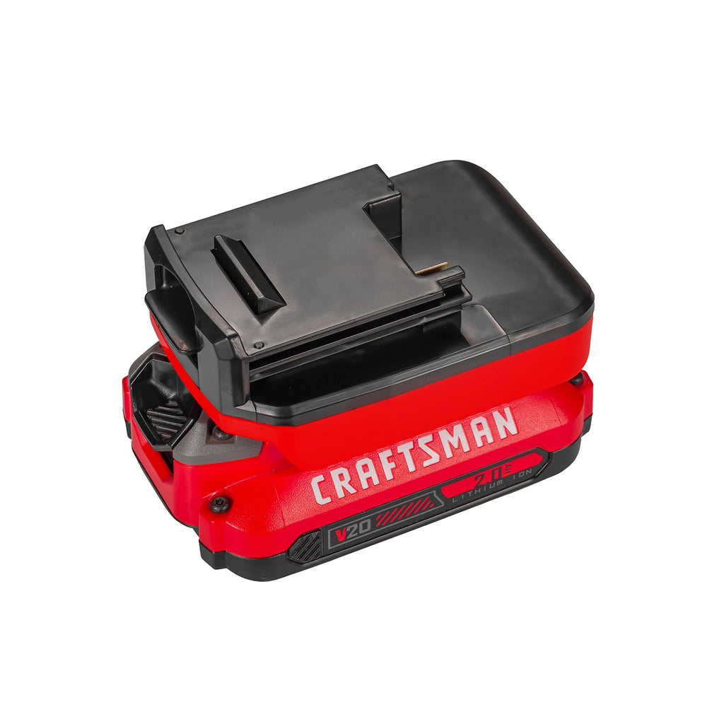 Craftsman 20V to Porter Cable 18V Ni-Cd battery adapter - fitted to the battery, Porter Cable tool-side face upward