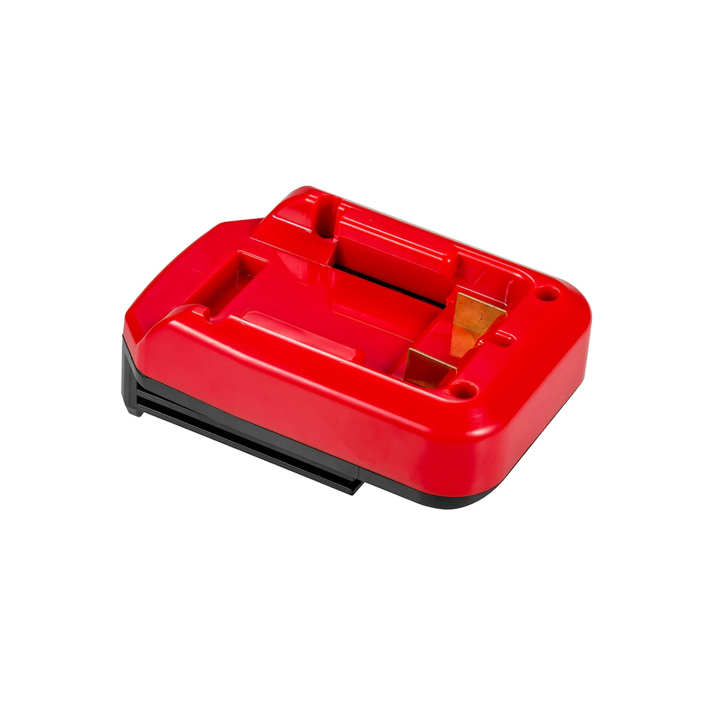 Craftsman 20V to Porter Cable 18V Ni-Cd battery adapter - Craftsman battery-side connection with the centre rail and twin