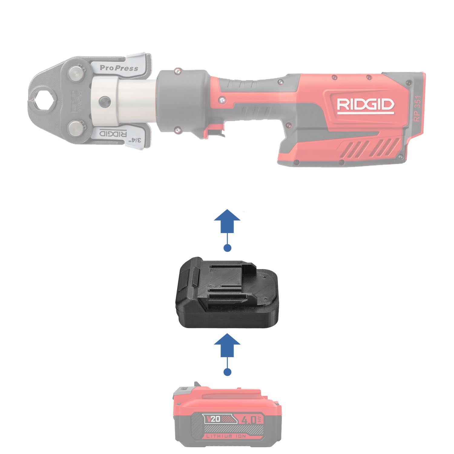 Craftsman 20V auf RIDGID RED 18V Batterieadapter