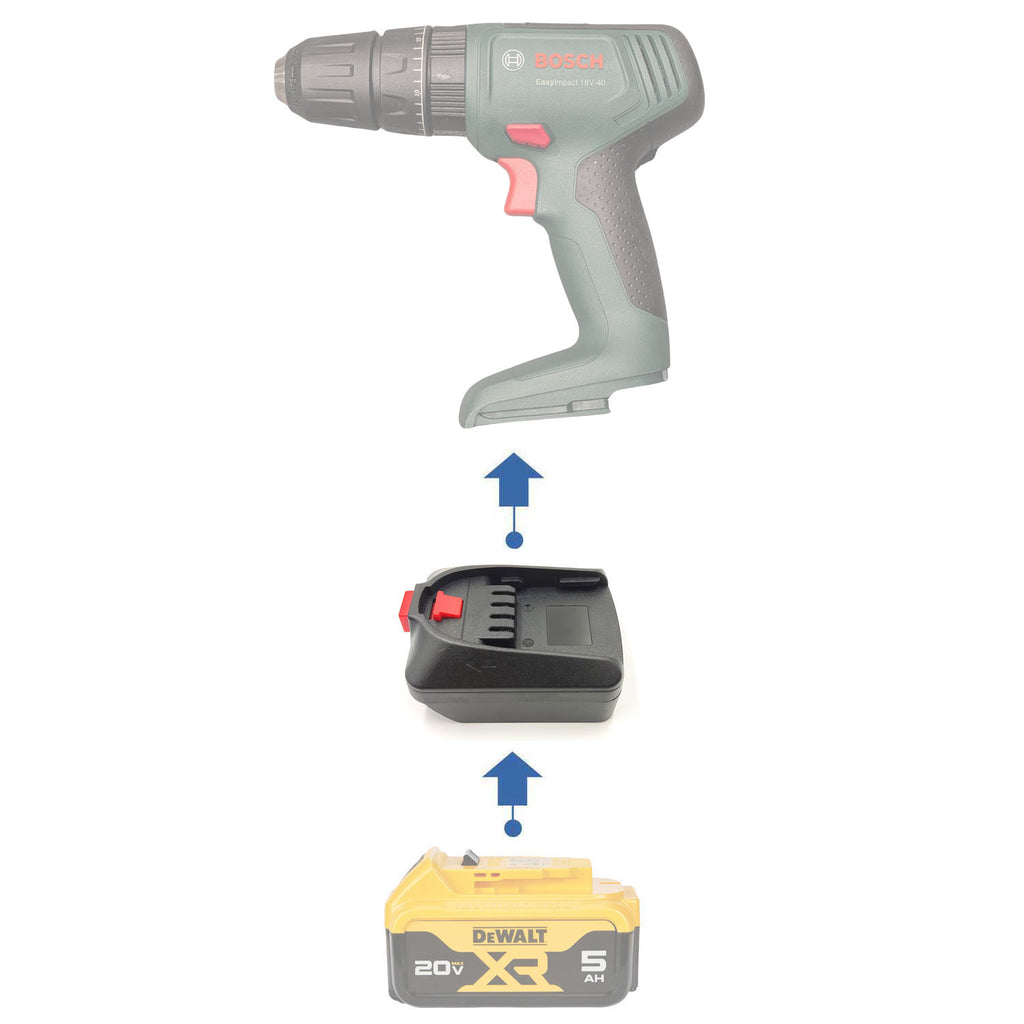 DeWalt 20V MAX auf Bosch 18V PBA (Grün) Akkuadapter
