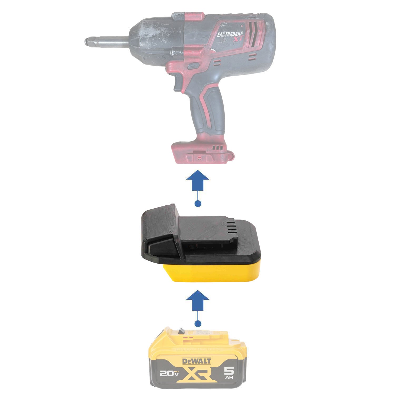 DeWalt 20V MAX auf Earthquake 20V XT Akkuadapter