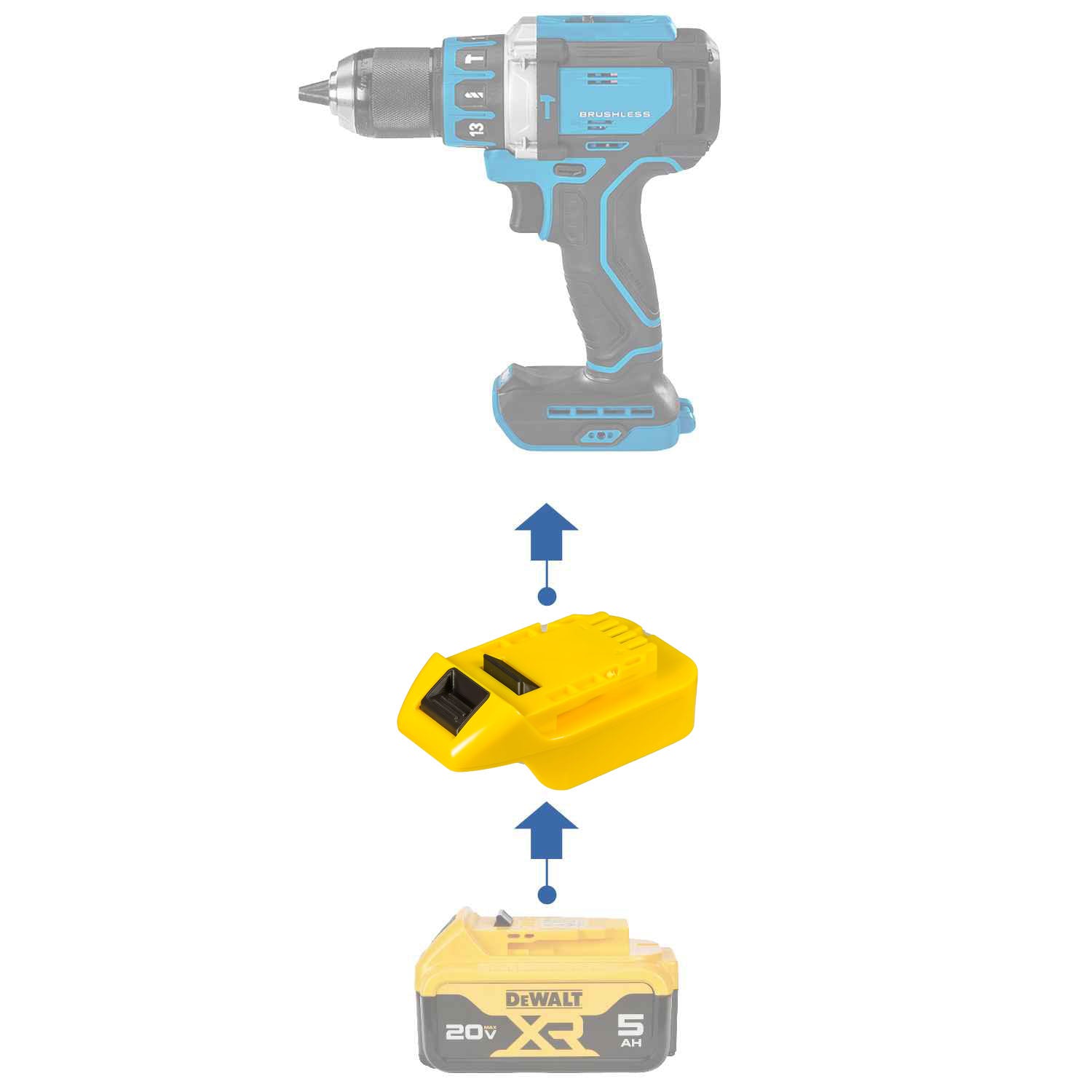 DeWalt 20V auf Hercules 20V Batterieadapter (mit BMS)