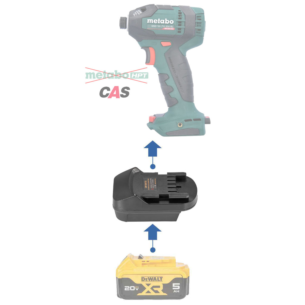 DeWalt 20V MAX auf Metabo CAS 18V Akkuadapter