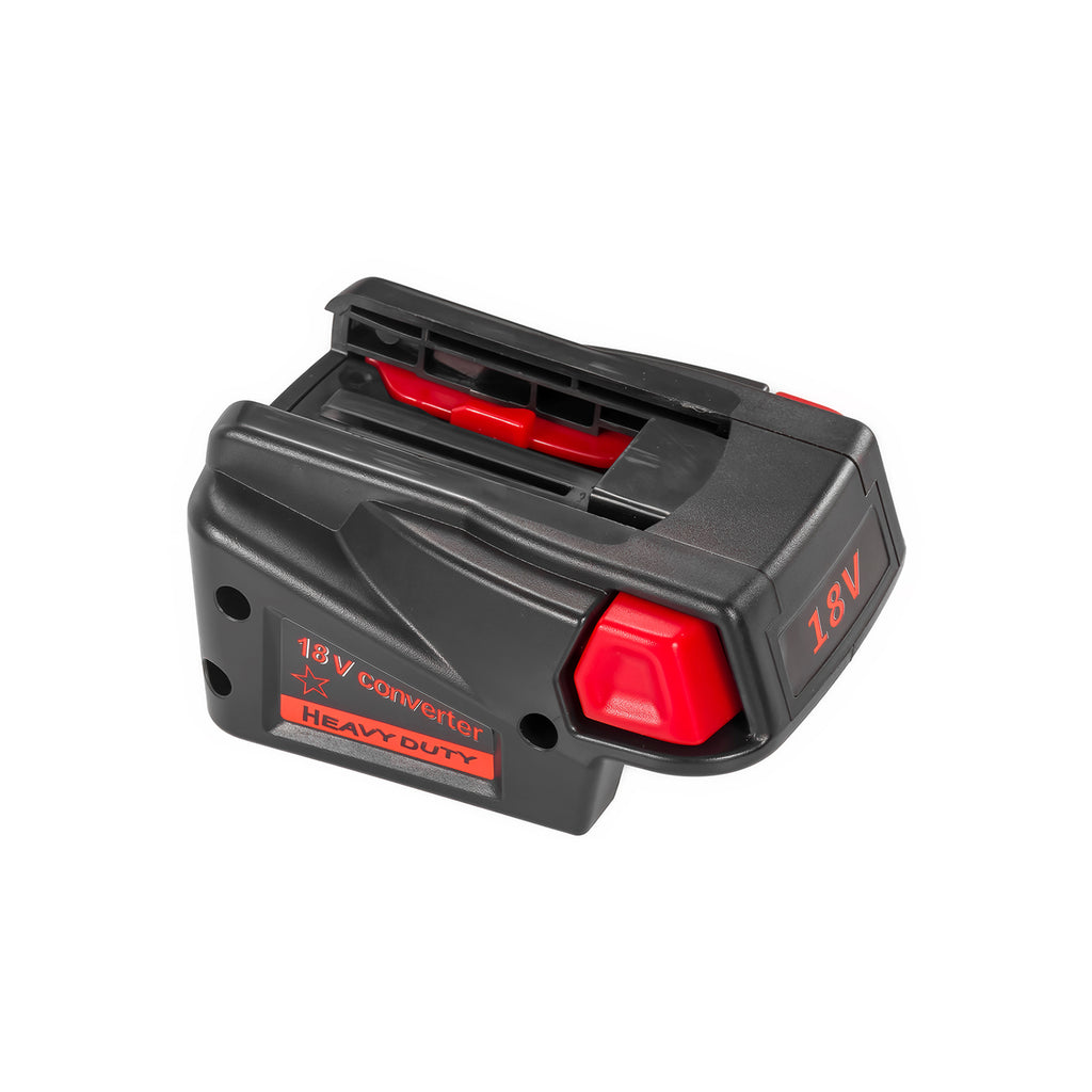DeWalt 20V MAX to Milwaukee V18 Ni-Cd battery adapter - Milwaukee tool-side connection with terminal slots