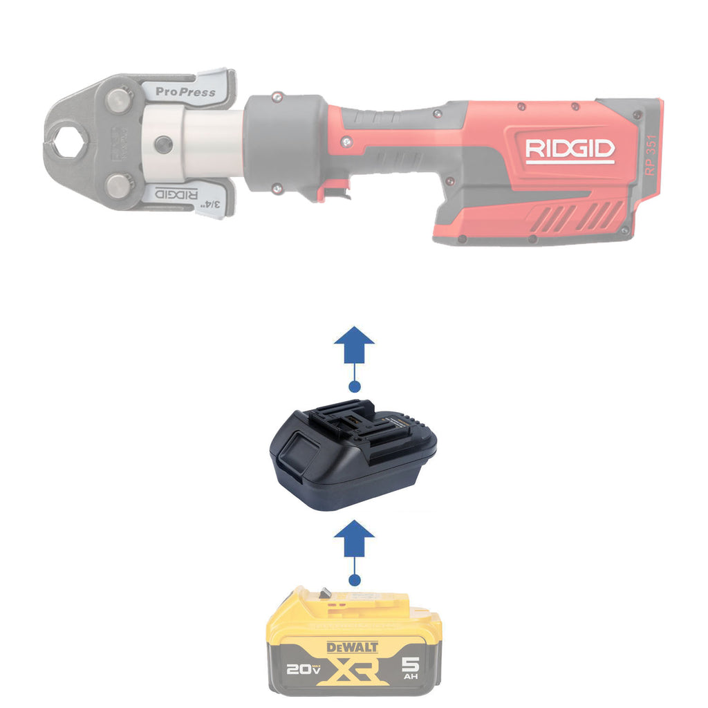 DeWalt 20V MAX auf RIDGID 18V ROT Akkuadapter
