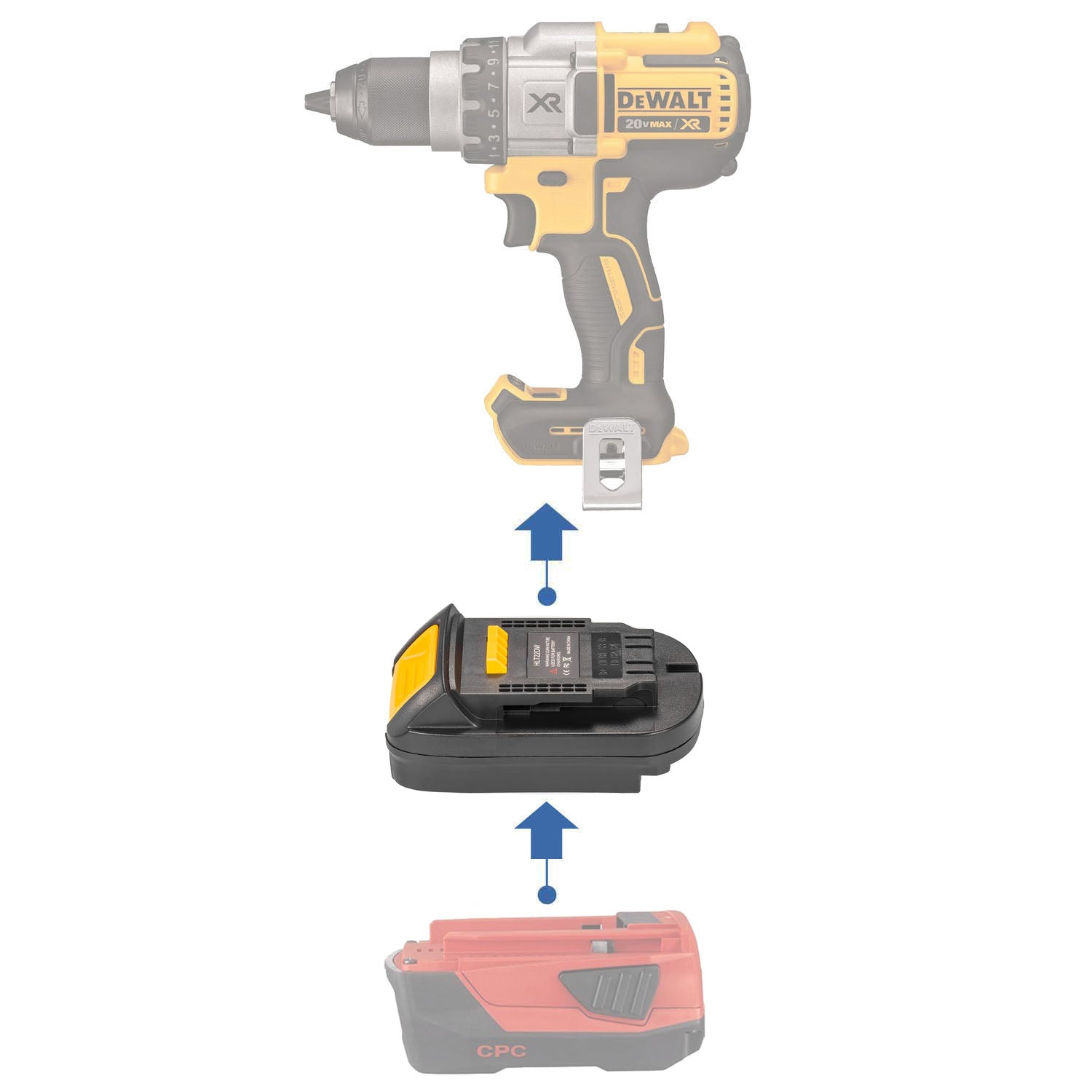 Hilti 22V auf DeWalt 20V Batterieadapter