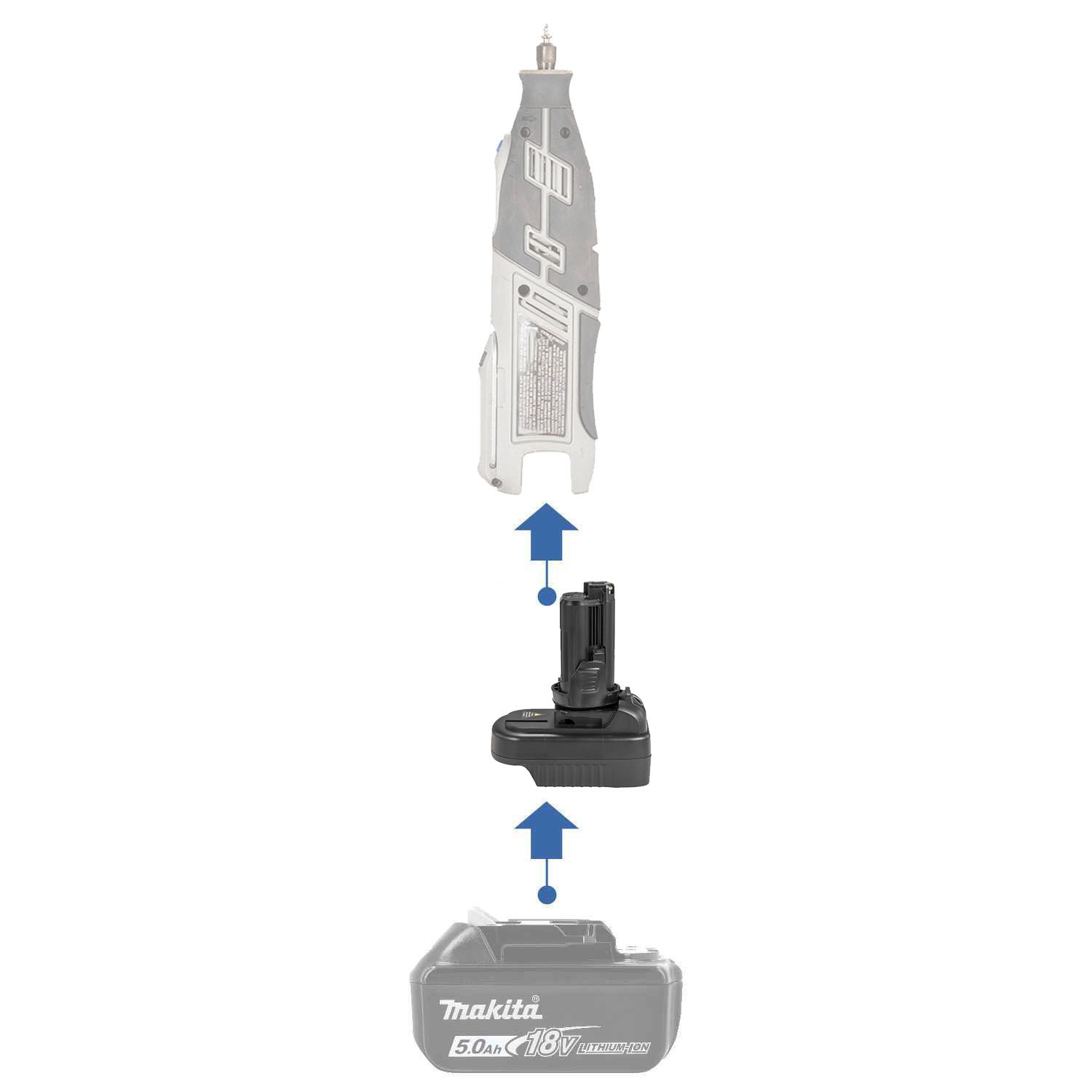 Makita 18V auf Dremel 12V (8220 8250) Batterieadapter