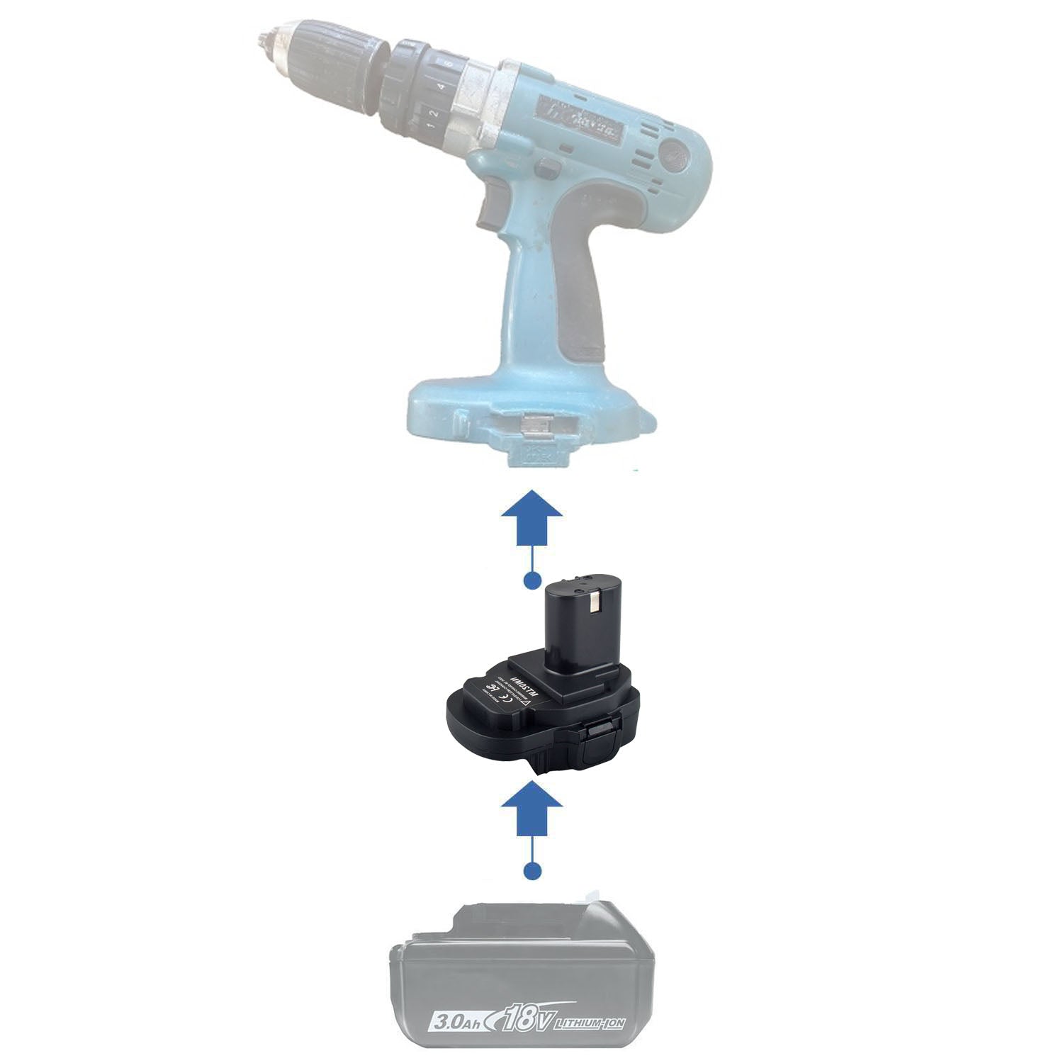 Makita 18V auf Makita 18V (Ni-MH / Ni-Cad) Batterieadapter