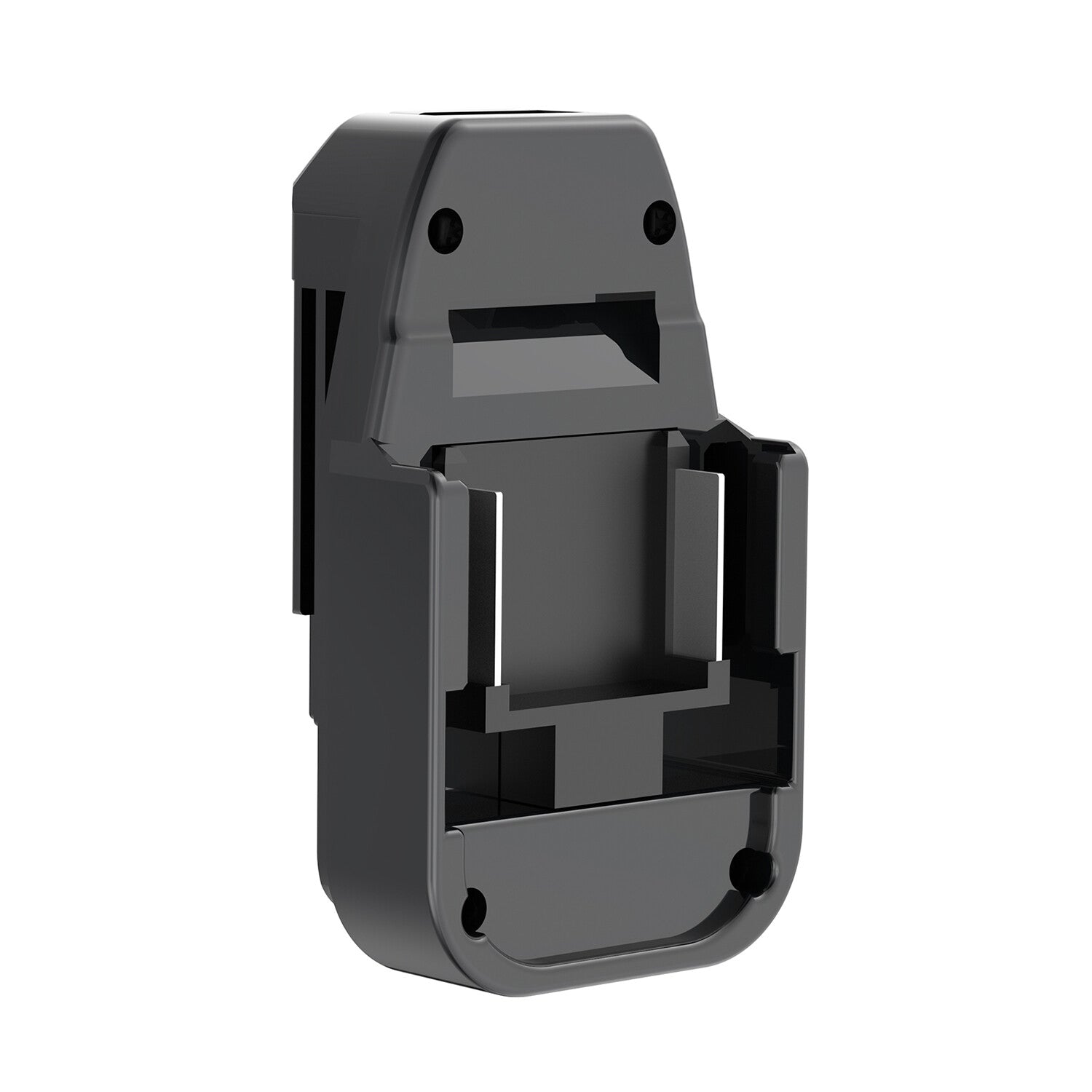 Makita 18V LXT to Black and Decker 20V battery adapter - battery-side connection, rails around the central terminal block