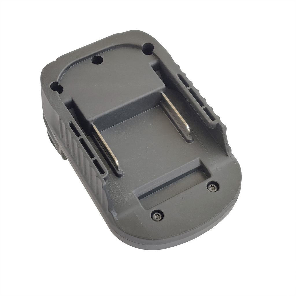 Makita 18V LXT to Milwaukee M18 battery adapter - battery-side channel with twin copper blades