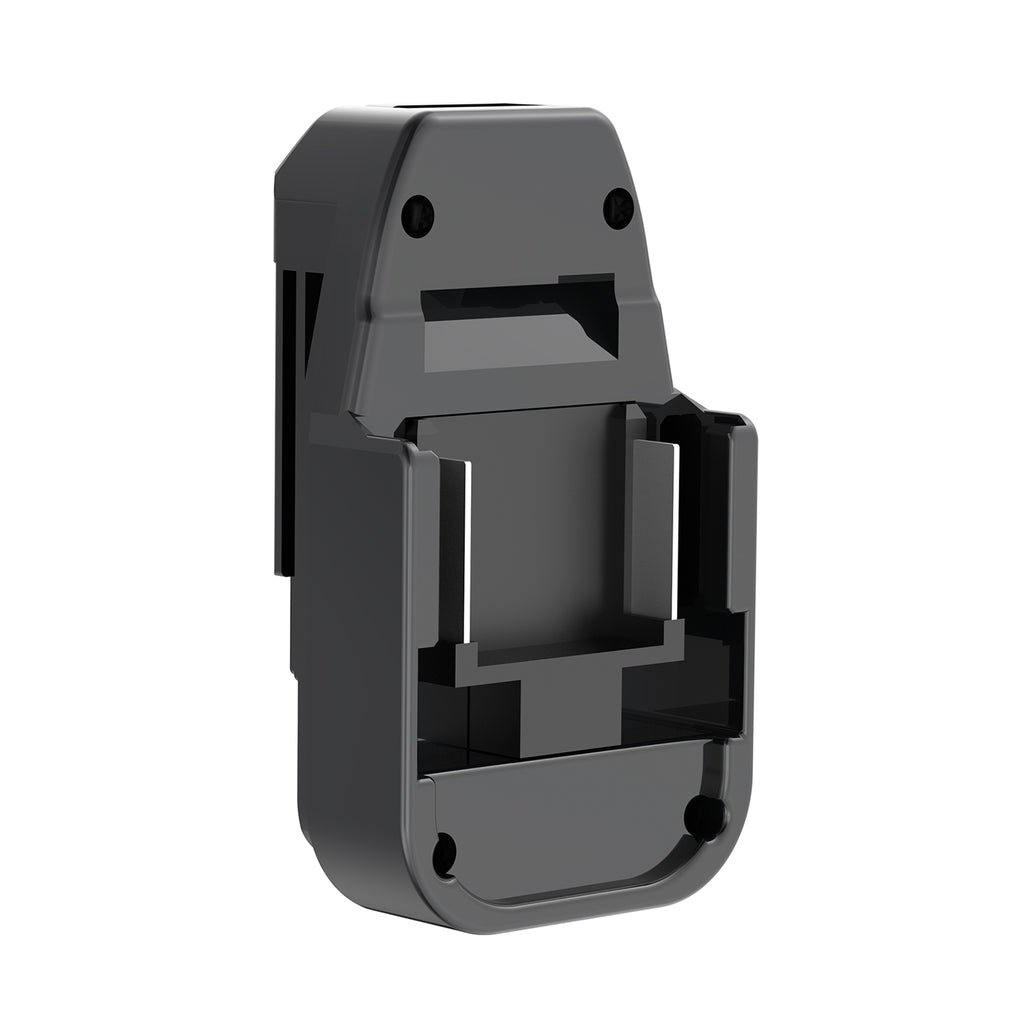 Makita 18V LXT to Porter Cable 20V battery adapter - Porter Cable tool-side connection, twin rails and the terminal slot