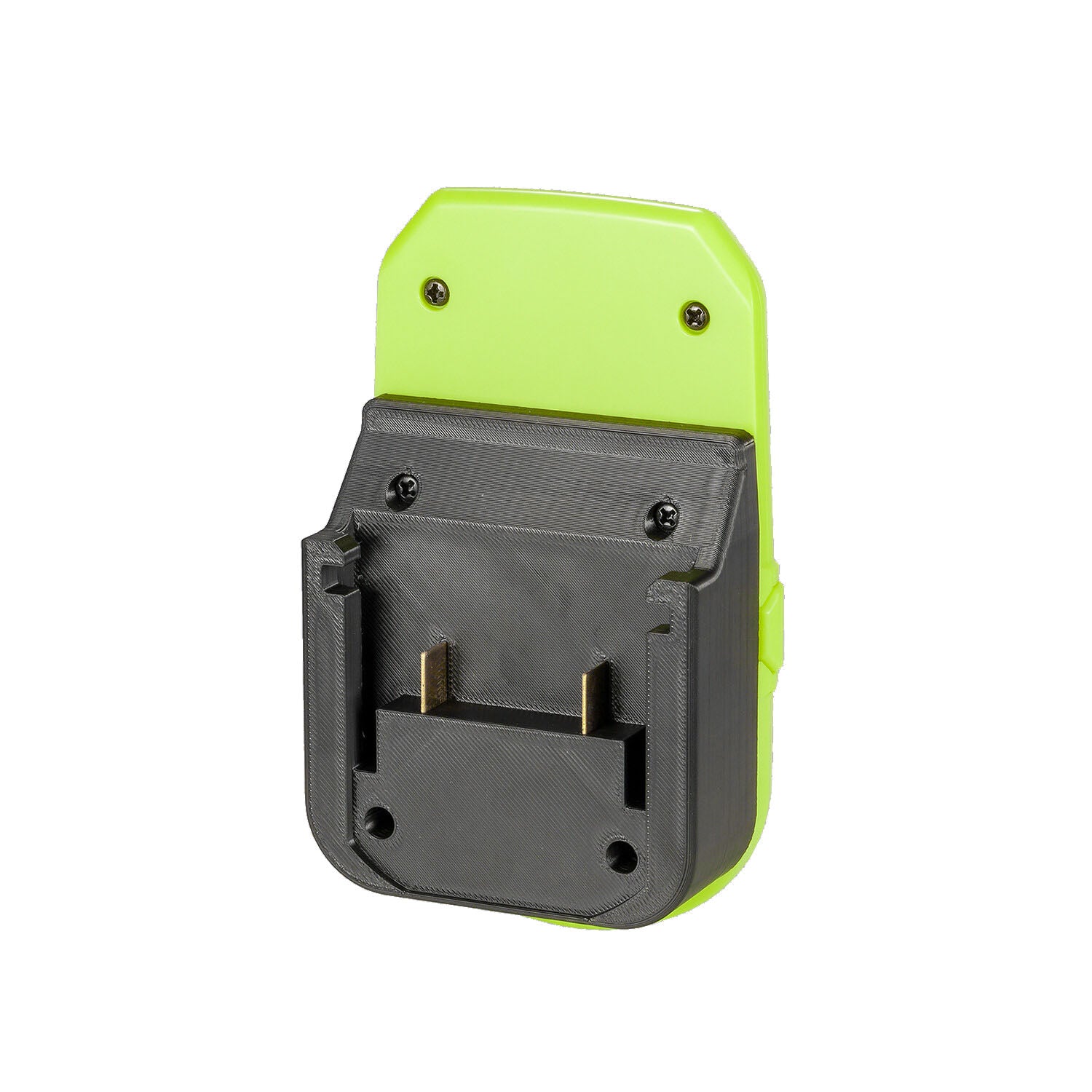 Hikoki 18V to Ryobi 18V ONE+ battery adapter - battery-side connection with two upright copper terminal blades, four screws