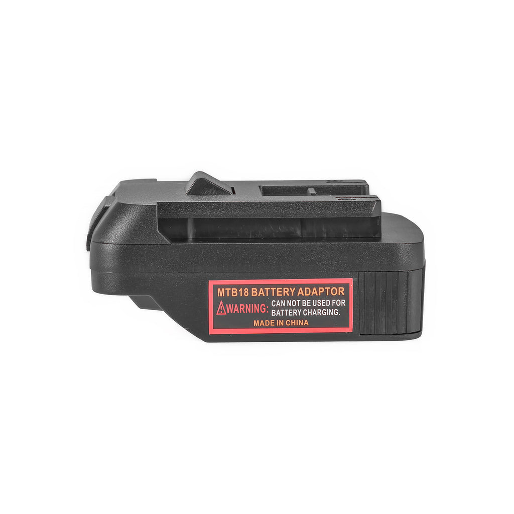Metabo CAS 18V to Bosch 18V GBA (Blue) battery adapter - angled view of the Bosch tool-side connection with its guide rail