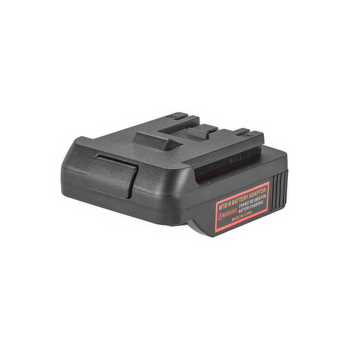 Metabo CAS 18V to Bosch 18V GBA (Blue) battery adapter - angled view of the Bosch tool-side connection with its guide rail