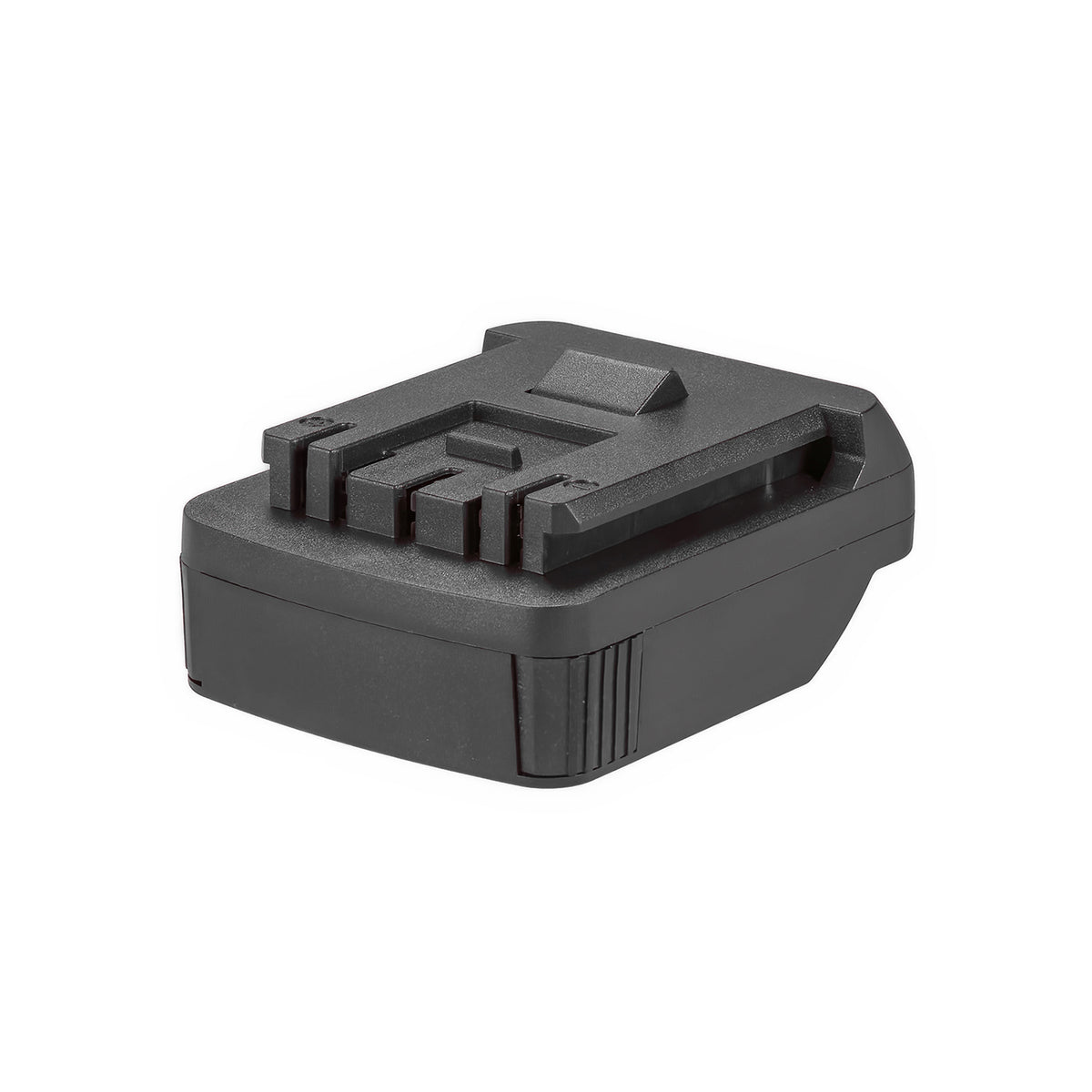 Metabo CAS 18V to Bosch 18V GBA (Blue) battery adapter - angled view of the Bosch tool-side connection with its guide rail