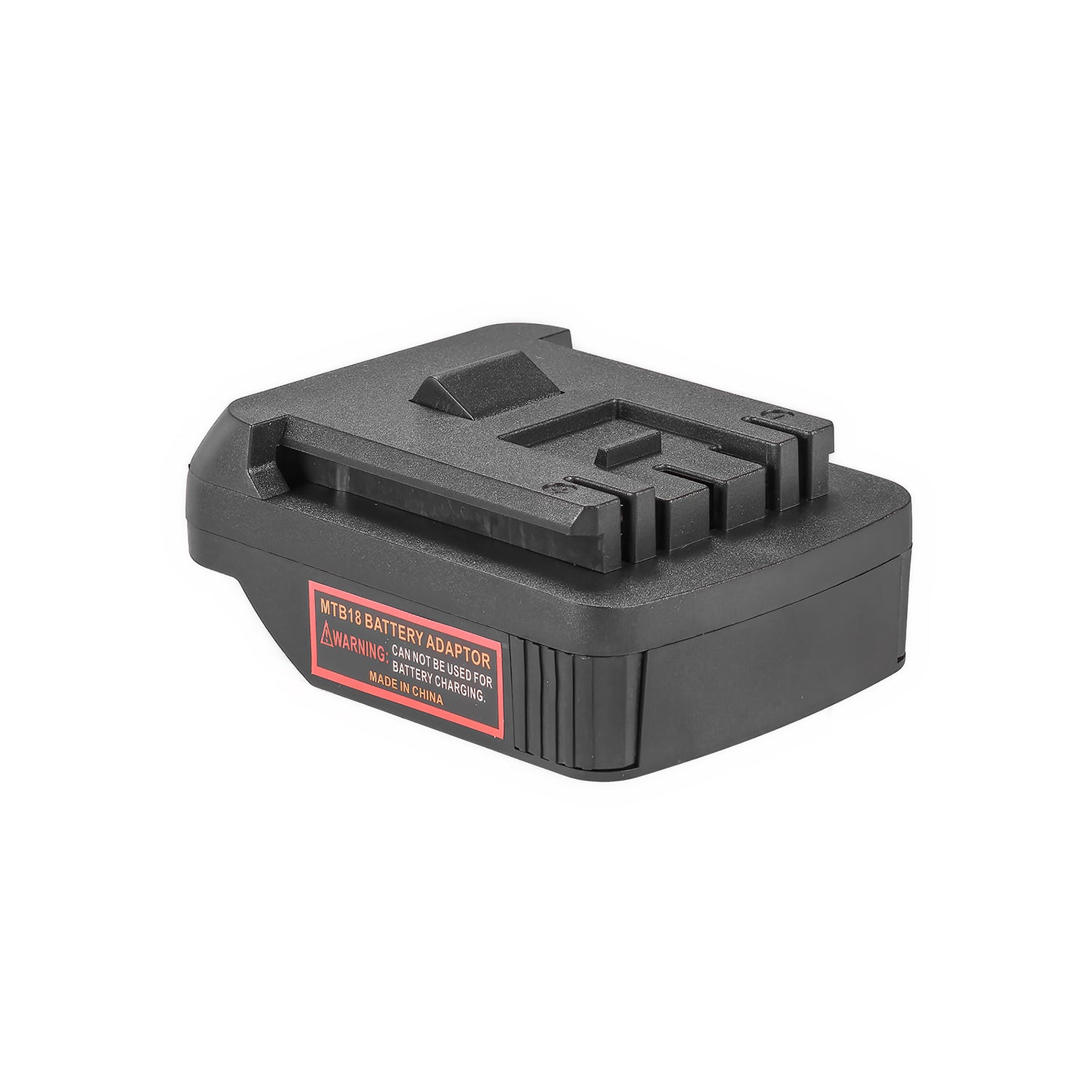 Metabo CAS 18V to Bosch 18V GBA (Blue) battery adapter - angled view of the Bosch tool-side connection with its guide rail