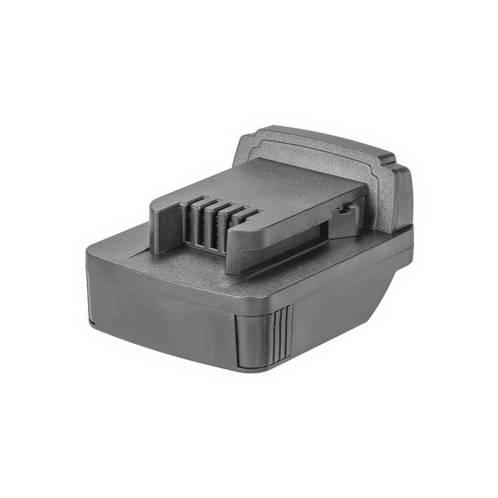 Metabo CAS 18V to Milwaukee M18 battery adapter - Milwaukee tool-side connection, raised rail, row of terminal slots