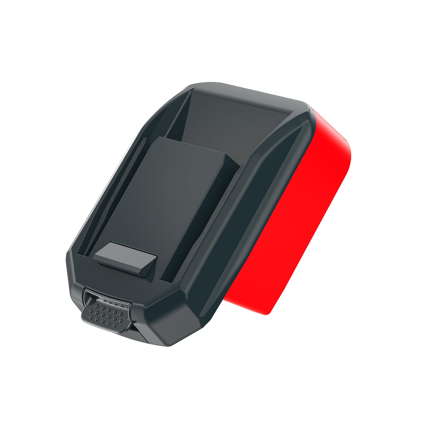 Milwaukee M18 to WORX 20V PowerShare (Orange) battery adapter - WORX tool-side connection, raised pad and release button