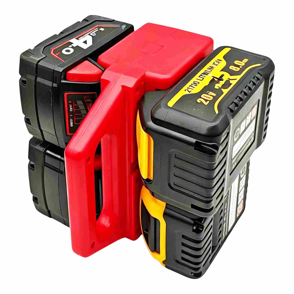 4-fach Akkuhalter und Tragegriff für Milwaukee M18 18V Akkus