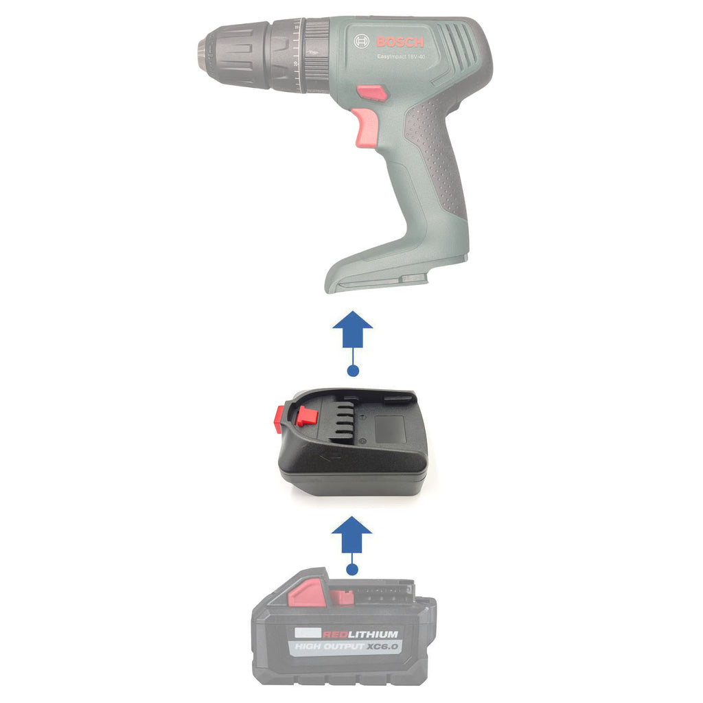 Milwaukee M18 auf Bosch 18V PBA (Grün) Akkuadapter